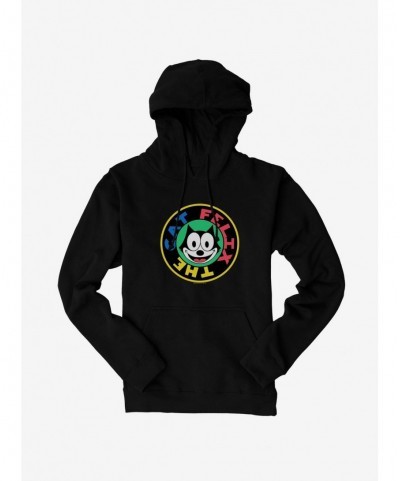 Exclusive Felix The Cat 90s Sticker Graphic Hoodie $11.49 Hoodies