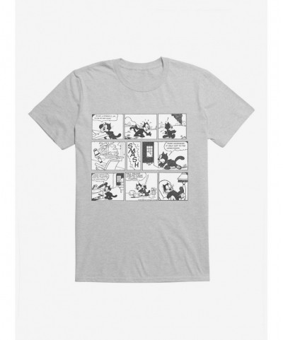 Fashion Felix The Cat Cleaning Up Comic Strip T-Shirt $5.93 T-Shirts