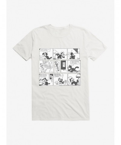 Fashion Felix The Cat Cleaning Up Comic Strip T-Shirt $5.93 T-Shirts