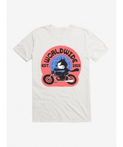 Discount Felix The Cat Worldwide Motorcycle Felix T-Shirt $8.41 T-Shirts