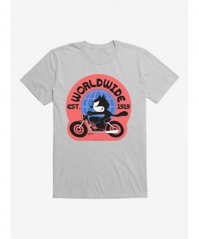 Discount Felix The Cat Worldwide Motorcycle Felix T-Shirt $8.41 T-Shirts