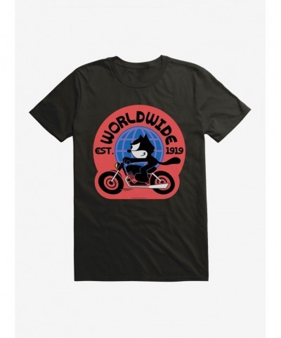 Discount Felix The Cat Worldwide Motorcycle Felix T-Shirt $8.41 T-Shirts