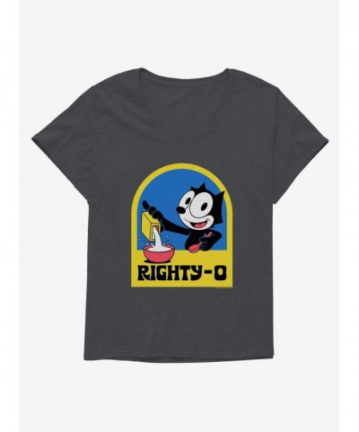 Hot Sale Felix The Cat Righty-O Girls T-Shirt Plus Size $11.10 T-Shirts