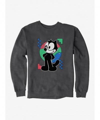 Hot Selling Felix The Cat Diamond Stars Portrait Sweatshirt $12.40 Sweatshirts