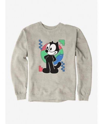 Hot Selling Felix The Cat Diamond Stars Portrait Sweatshirt $12.40 Sweatshirts