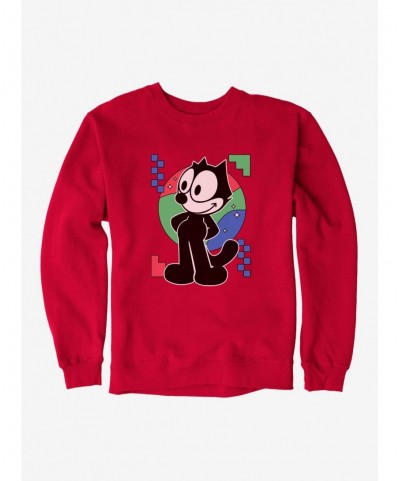 Hot Selling Felix The Cat Diamond Stars Portrait Sweatshirt $12.40 Sweatshirts