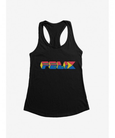 Special Felix The Cat 90s Cube Felix Text Girls Tank $6.37 Tanks