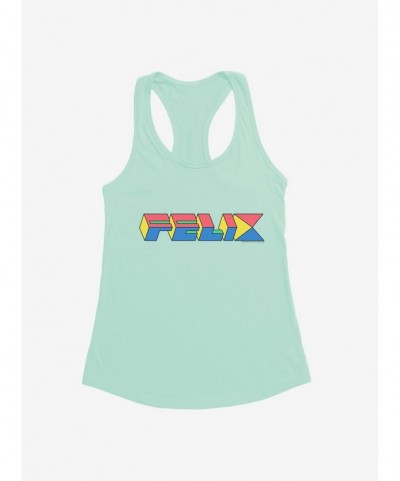 Special Felix The Cat 90s Cube Felix Text Girls Tank $6.37 Tanks