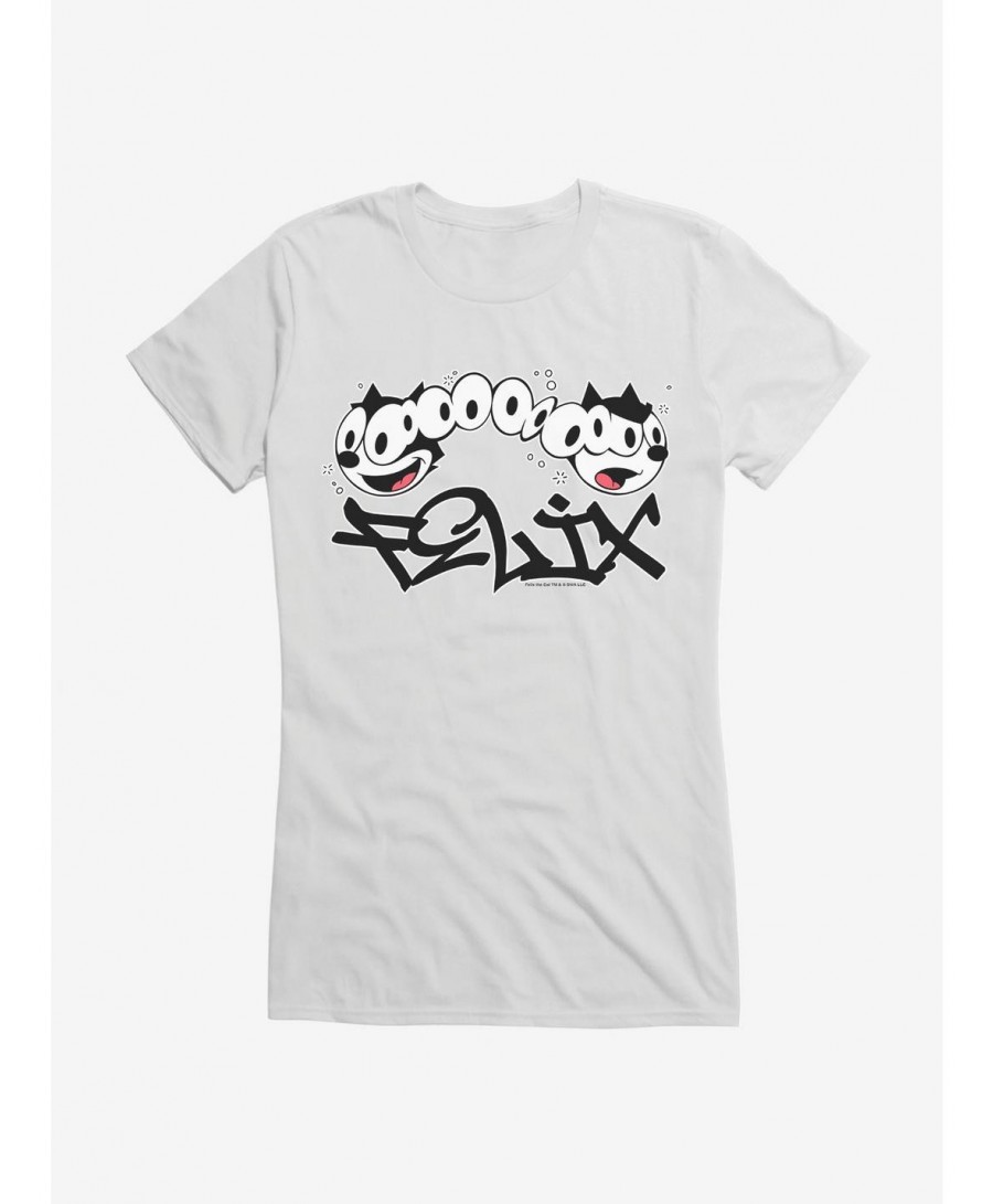 Value for Money Felix The Cat Split Personality Graffiti Art Girls T-Shirt $9.76 T-Shirts