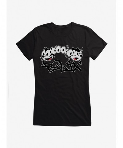 Value for Money Felix The Cat Split Personality Graffiti Art Girls T-Shirt $9.76 T-Shirts