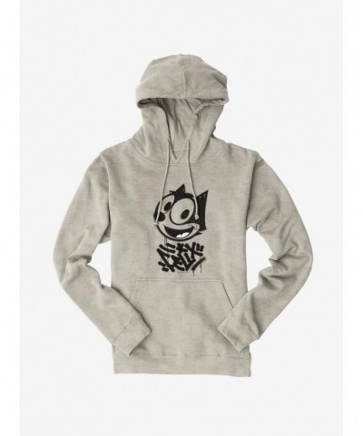 Sale Item Felix The Cat Graffiti Art All Smiles Felix Hoodie $16.52 Hoodies