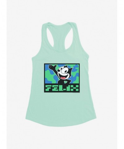 Wholesale Felix The Cat Pixilated Felix Text Girls Tank $6.97 Tanks