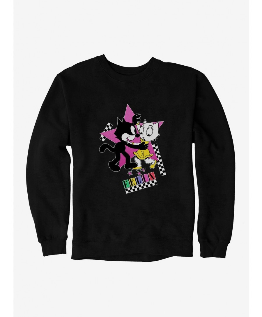 Crazy Deals Felix The Cat Kitty And Felix Dancing Sweatshirt $14.76 Sweatshirts