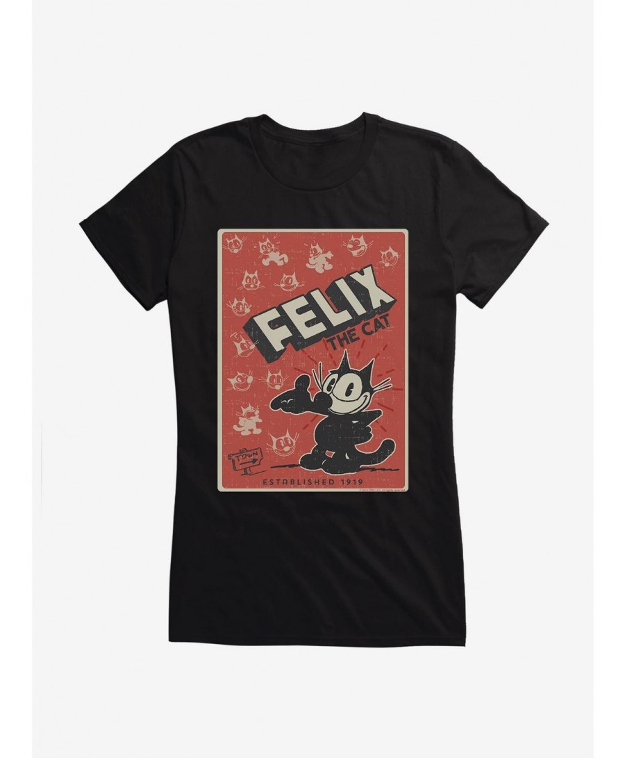 Hot Sale Felix The Cat Vintage Poster Girls T-Shirt $8.57 T-Shirts