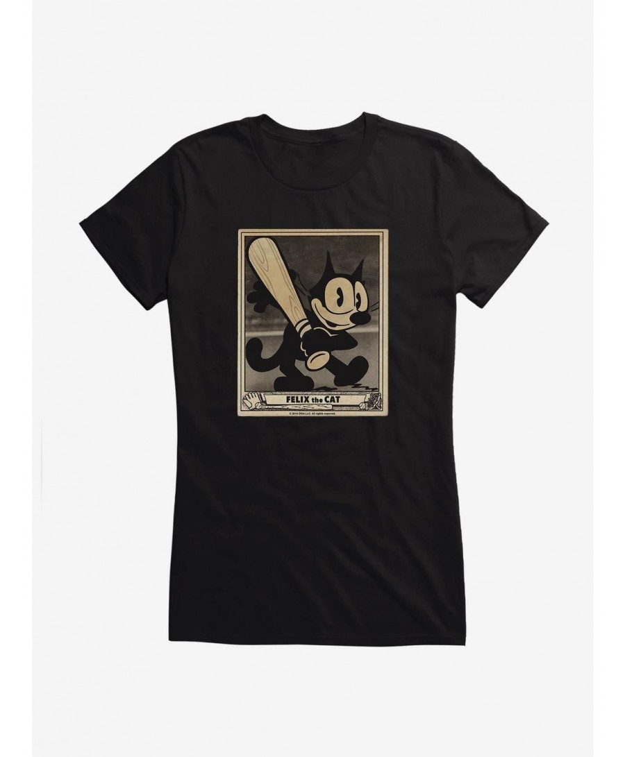 Exclusive Price Felix The Cat Baseball Card Girls T-Shirt $9.56 T-Shirts