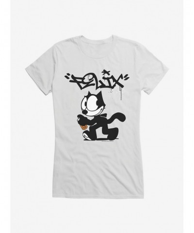 Seasonal Sale Felix The Cat Spray Painting Felix Girls T-Shirt $5.98 T-Shirts