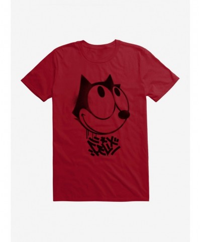 Clearance Felix The Cat Graffiti Art Smiling Felix T-Shirt $8.41 T-Shirts