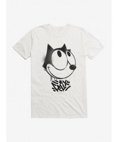 Clearance Felix The Cat Graffiti Art Smiling Felix T-Shirt $8.41 T-Shirts