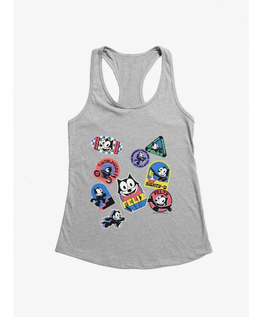 Unique Felix The Cat Sticker Collection Girls Tank $8.17 Tanks