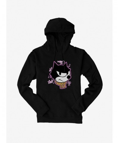 Limited-time Offer Felix The Cat Graffiti Art Gold Chain Felix Hoodie $17.24 Hoodies