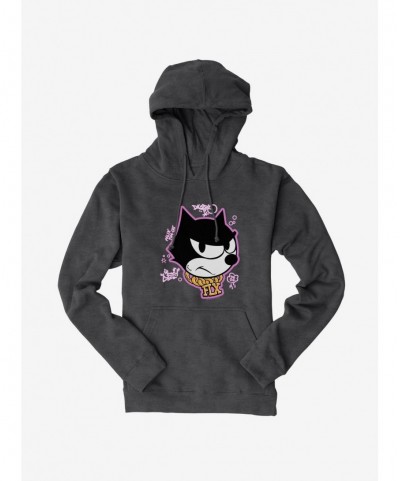 Limited-time Offer Felix The Cat Graffiti Art Gold Chain Felix Hoodie $17.24 Hoodies