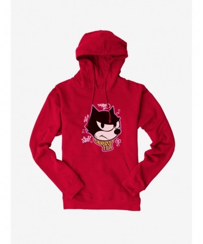 Limited-time Offer Felix The Cat Graffiti Art Gold Chain Felix Hoodie $17.24 Hoodies