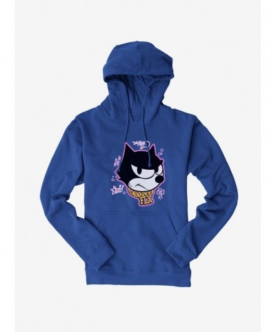 Limited-time Offer Felix The Cat Graffiti Art Gold Chain Felix Hoodie $17.24 Hoodies