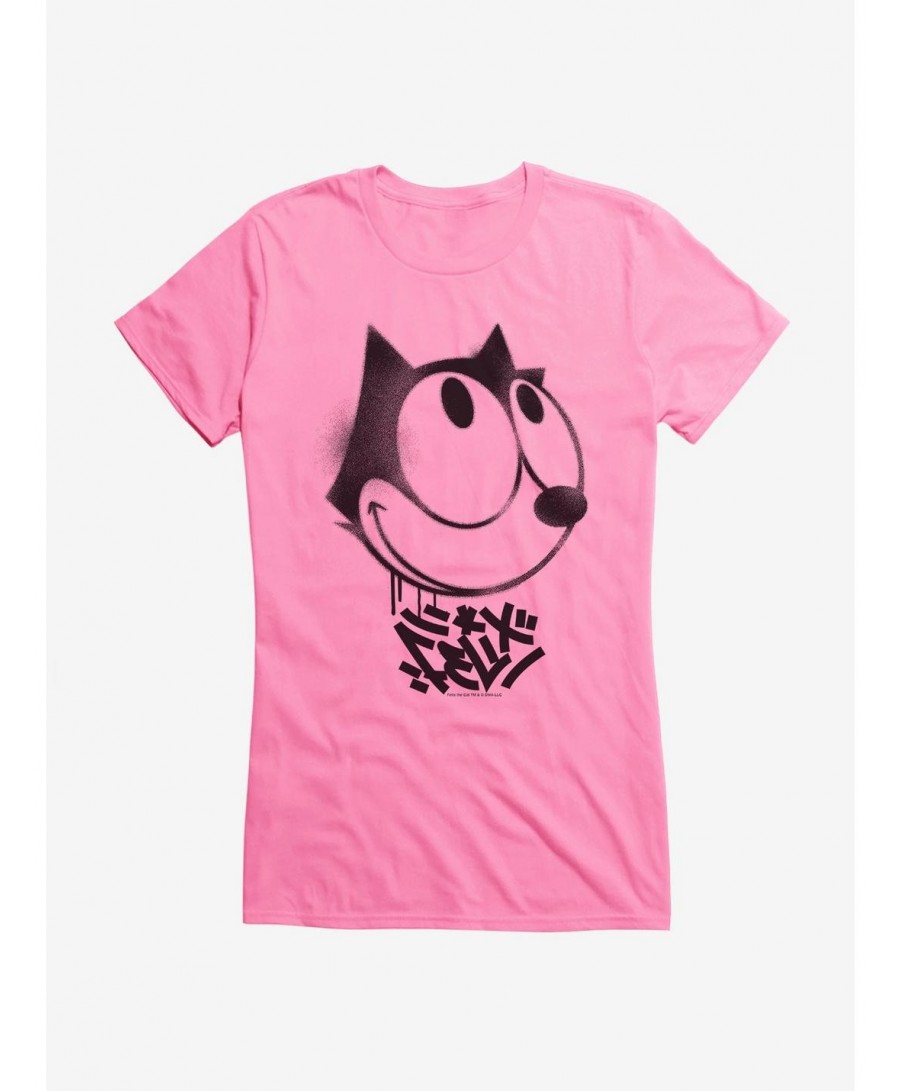 Flash Sale Felix The Cat Graffiti Art Smiling Felix Girls T-Shirt $6.97 T-Shirts