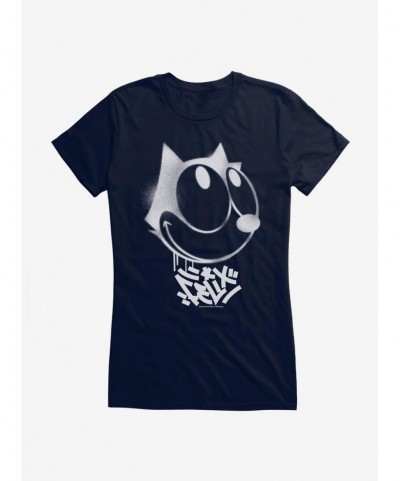 Flash Sale Felix The Cat Graffiti Art Smiling Felix Girls T-Shirt $6.97 T-Shirts