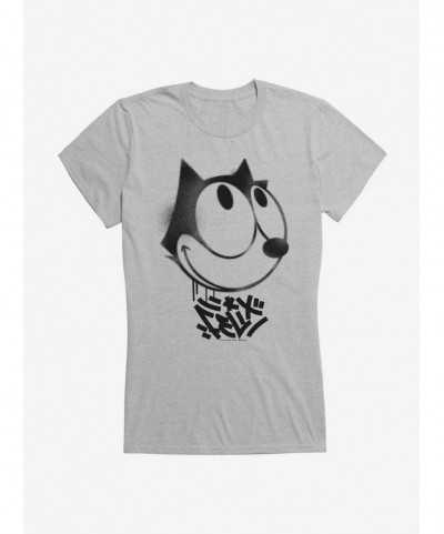 Flash Sale Felix The Cat Graffiti Art Smiling Felix Girls T-Shirt $6.97 T-Shirts