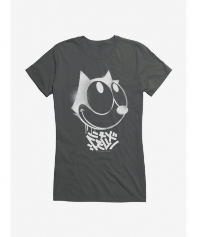 Flash Sale Felix The Cat Graffiti Art Smiling Felix Girls T-Shirt $6.97 T-Shirts