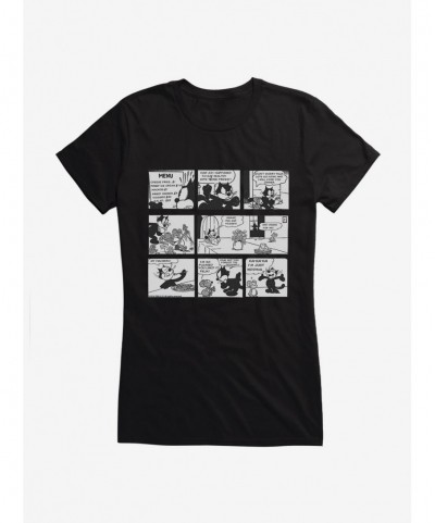 Low Price Felix The Cat What's On The Menu Comic Strip Girls T-Shirt $7.57 T-Shirts