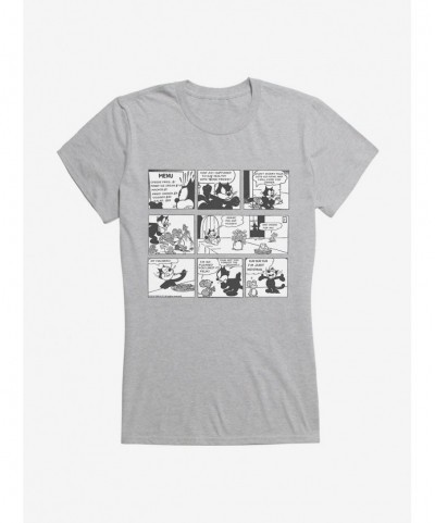 Low Price Felix The Cat What's On The Menu Comic Strip Girls T-Shirt $7.57 T-Shirts