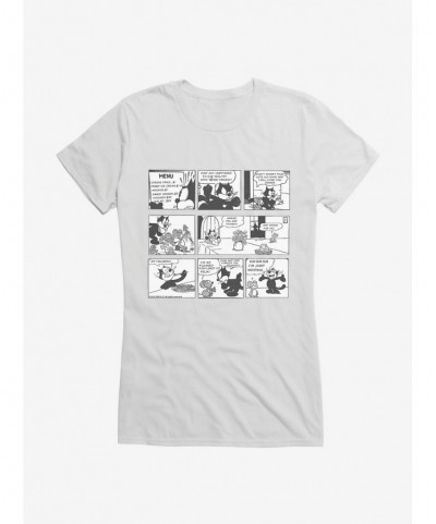 Low Price Felix The Cat What's On The Menu Comic Strip Girls T-Shirt $7.57 T-Shirts