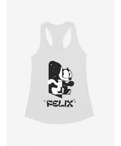 Discount Felix The Cat Black and White Girls Tank $8.17 Tanks