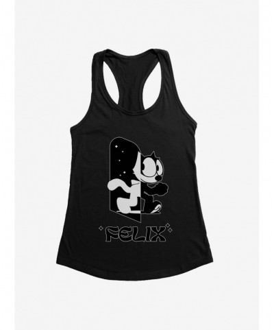 Discount Felix The Cat Black and White Girls Tank $8.17 Tanks