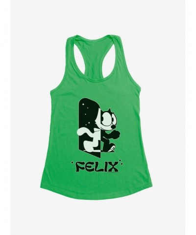 Discount Felix The Cat Black and White Girls Tank $8.17 Tanks