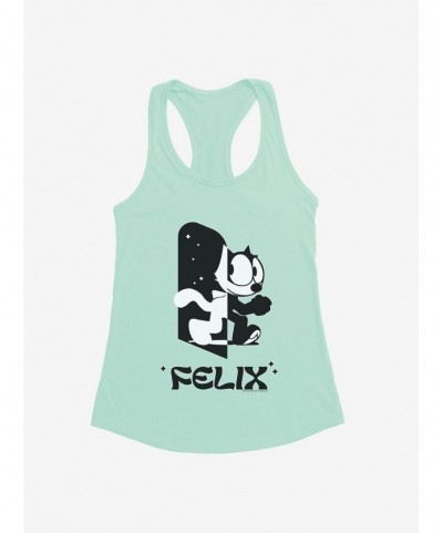 Discount Felix The Cat Black and White Girls Tank $8.17 Tanks