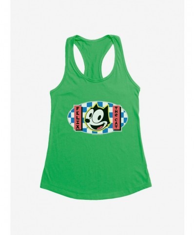 Limited-time Offer Felix The Cat Blue Checkers Graphic Girls Tank $5.98 Tanks