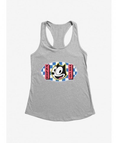 Limited-time Offer Felix The Cat Blue Checkers Graphic Girls Tank $5.98 Tanks