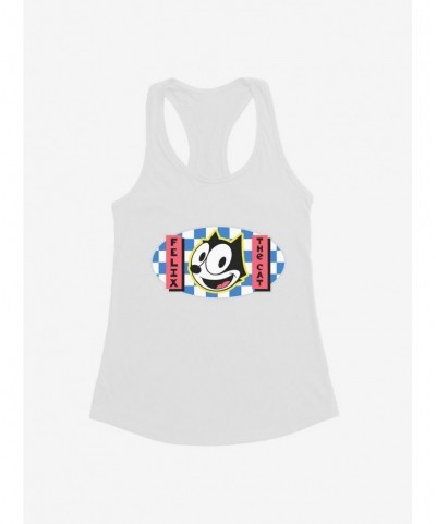 Limited-time Offer Felix The Cat Blue Checkers Graphic Girls Tank $5.98 Tanks