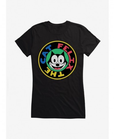 Pre-sale Felix The Cat 90s Sticker Graphic Girls T-Shirt $5.98 T-Shirts