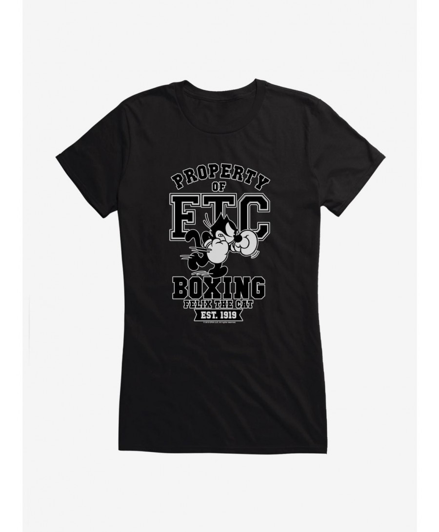 Big Sale Felix The Cat Property of FTC Boxing Girls T-Shirt $7.37 T-Shirts