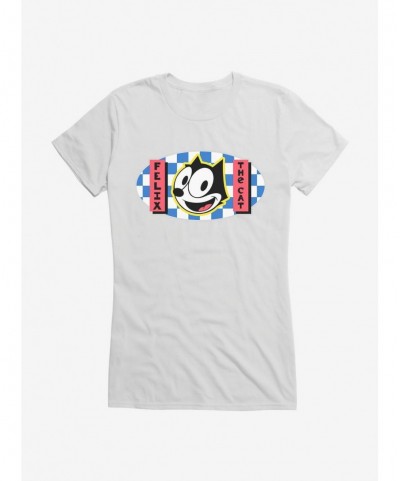 Low Price Felix The Cat Blue Checkers Graphic Girls T-Shirt $7.97 T-Shirts