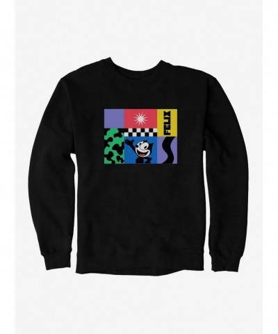 Cheap Sale Felix The Cat 90s Graphic Collage Sweatshirt $11.51 Sweatshirts