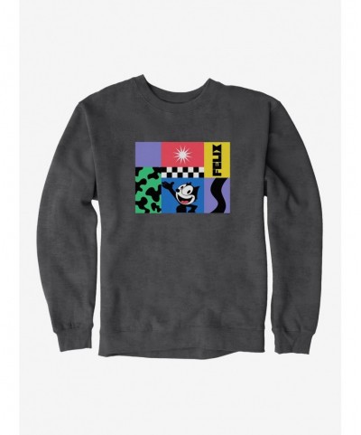 Cheap Sale Felix The Cat 90s Graphic Collage Sweatshirt $11.51 Sweatshirts