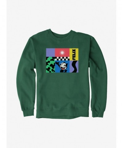 Cheap Sale Felix The Cat 90s Graphic Collage Sweatshirt $11.51 Sweatshirts