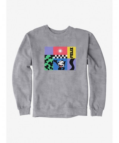 Cheap Sale Felix The Cat 90s Graphic Collage Sweatshirt $11.51 Sweatshirts