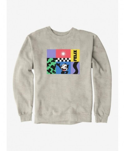 Cheap Sale Felix The Cat 90s Graphic Collage Sweatshirt $11.51 Sweatshirts