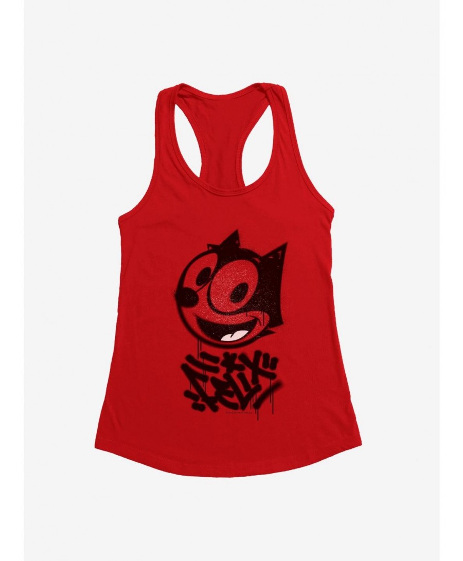 New Arrival Felix The Cat Graffiti Art All Smiles Felix Girls Tank $7.37 Tanks